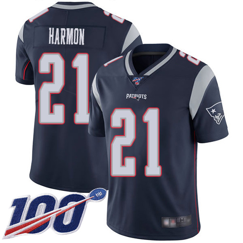 New England Patriots Football 21 100th Season Limited Navy Blue Men Duron Harmon Home NFL Jersey